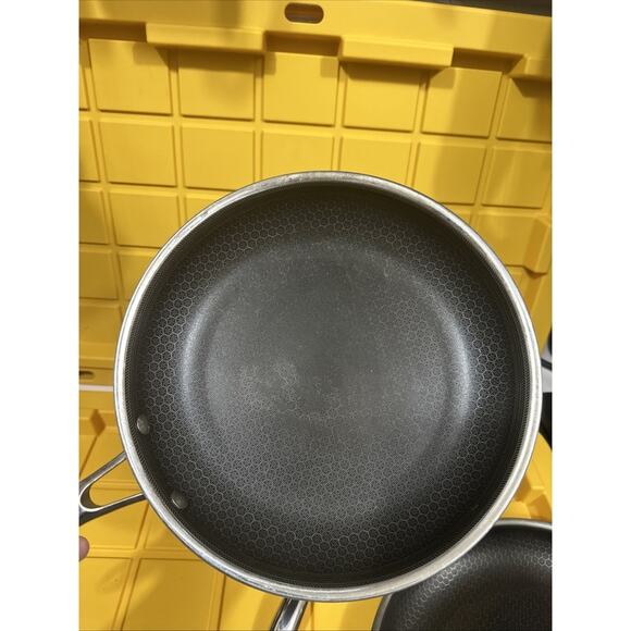 HEXCLAD 4 Piece Nonstick Stainless Steel Frying Pan Set 8,10" And 12" MSRP $500 - Picture 4 of 8